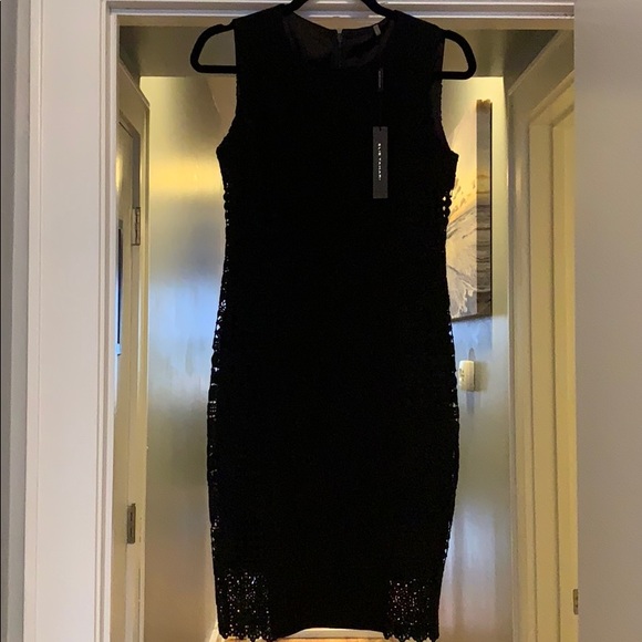tahari black lace dress